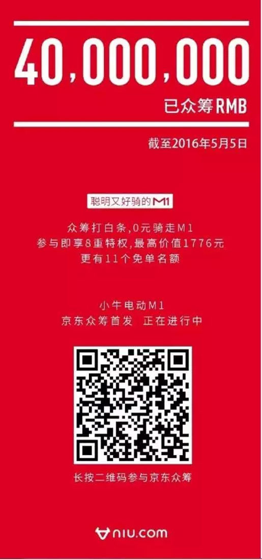 小牛M1聪明又好骑，众筹额破4000万！