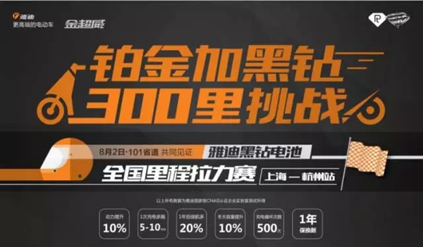 “约驾”沪杭300里，雅迪黑钻挑战赛开启！